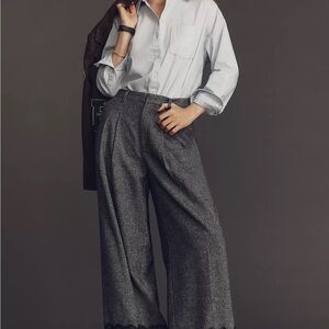 Anthropologie Charcoal Wide-Leg Pants